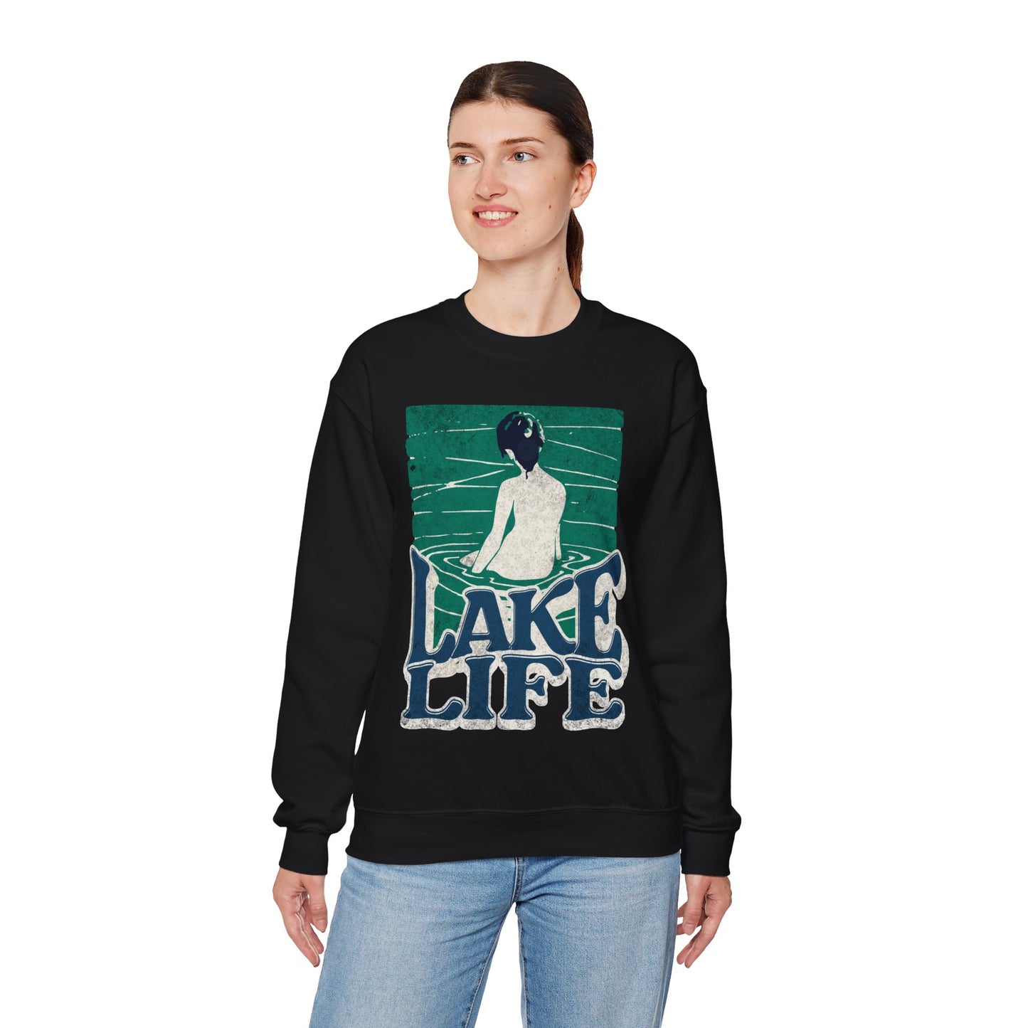 Lake Life Unisex Crewneck Sweatshirt, Cozy Relaxation Apparel, Lakeside Vibes