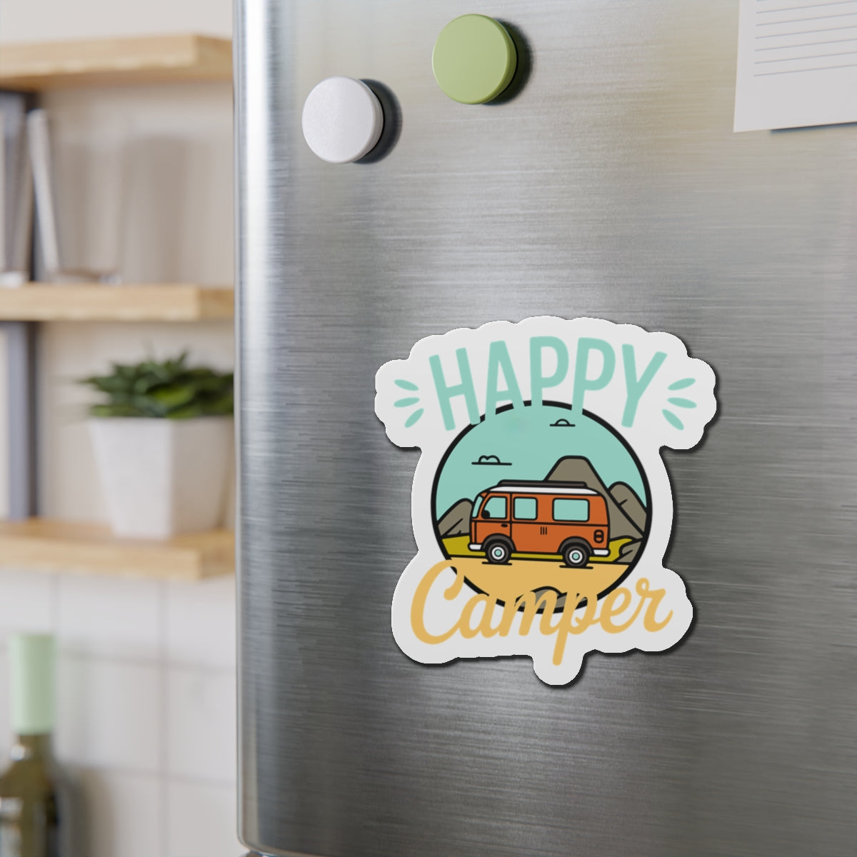 Copy of Happy Camper Die-Cut Magnets - Perfect for RV Lovers, Travel Enthusiasts, Cute Home Decor, Gifts for Him/Her, Adventure Theme