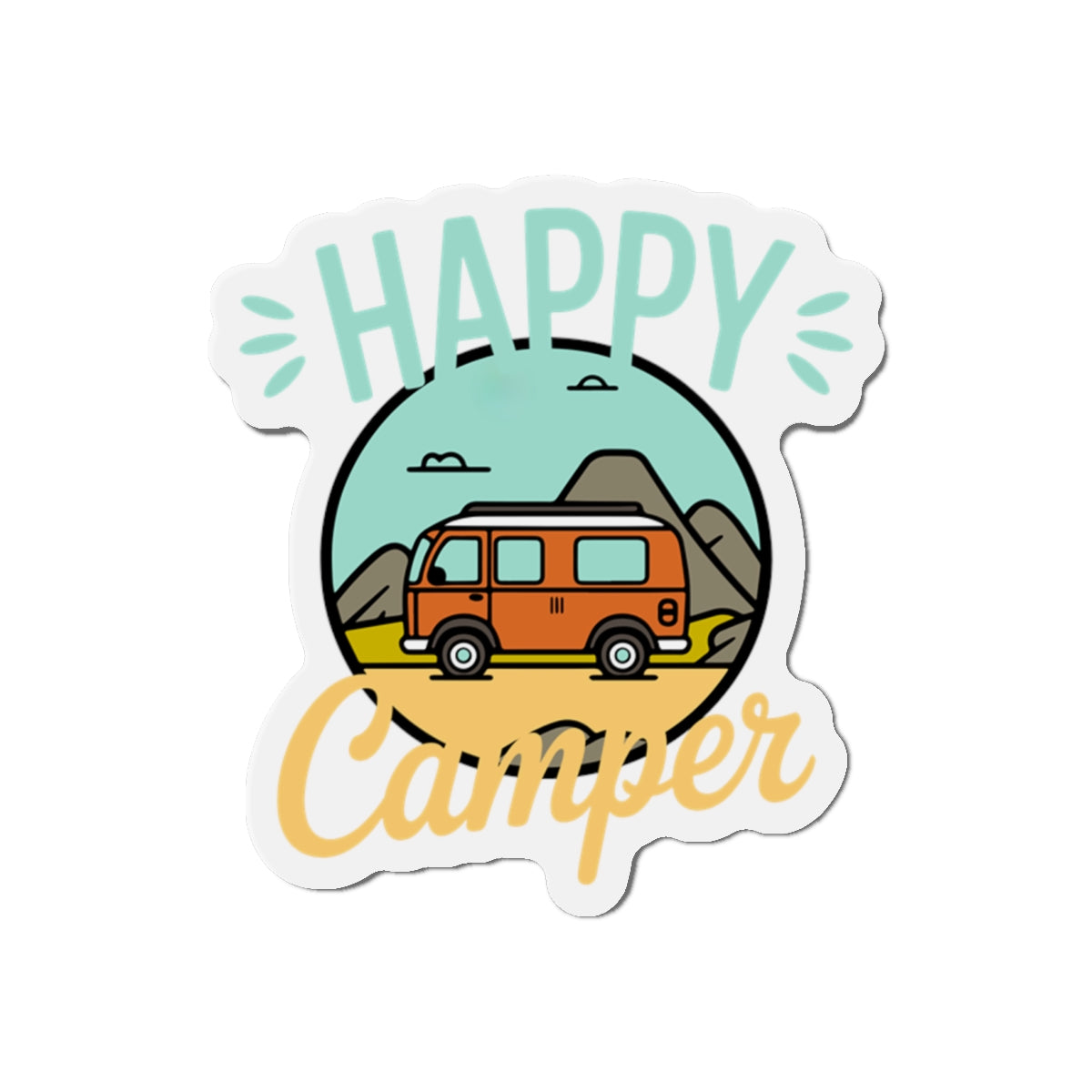 Copy of Happy Camper Die-Cut Magnets - Perfect for RV Lovers, Travel Enthusiasts, Cute Home Decor, Gifts for Him/Her, Adventure Theme