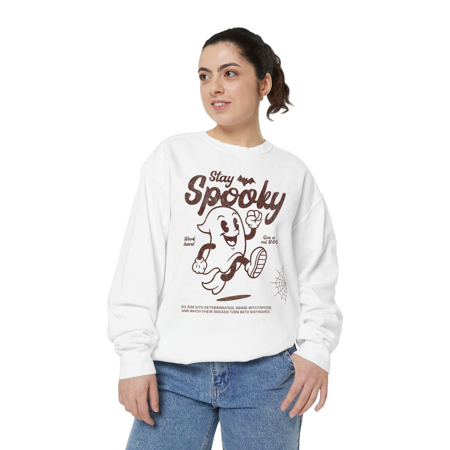 Spooky Ghost Unisex Sweatshirt, Cozy Halloween Apparel, Fall Fashion, Casual Gift, Youthful Style, Stay Spooky Design