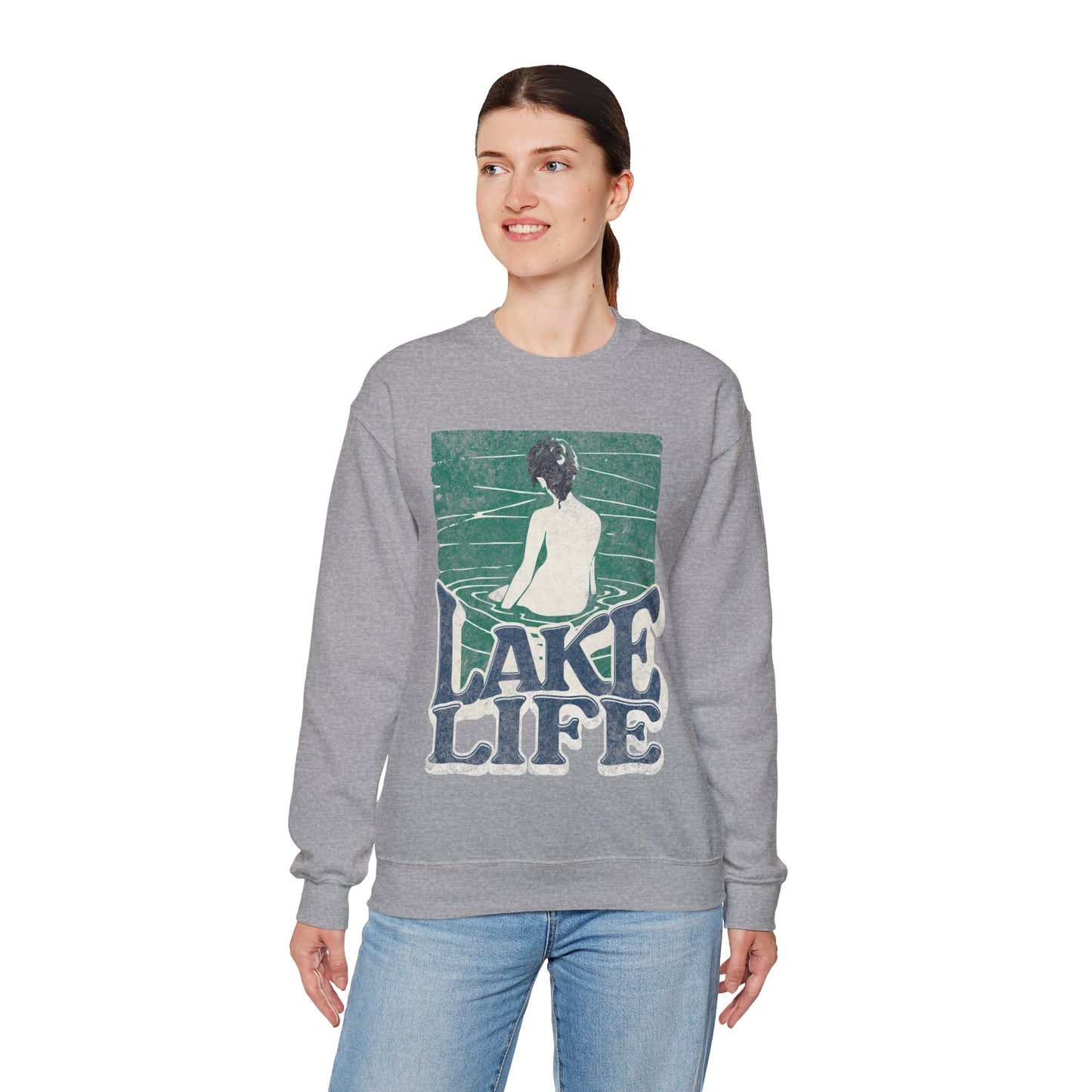 Lake Life Unisex Crewneck Sweatshirt, Cozy Relaxation Apparel, Lakeside Vibes