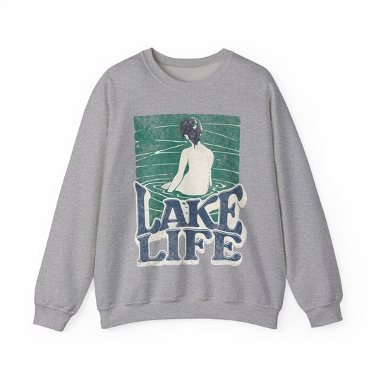 Lake Life Unisex Crewneck Sweatshirt, Cozy Relaxation Apparel, Lakeside Vibes