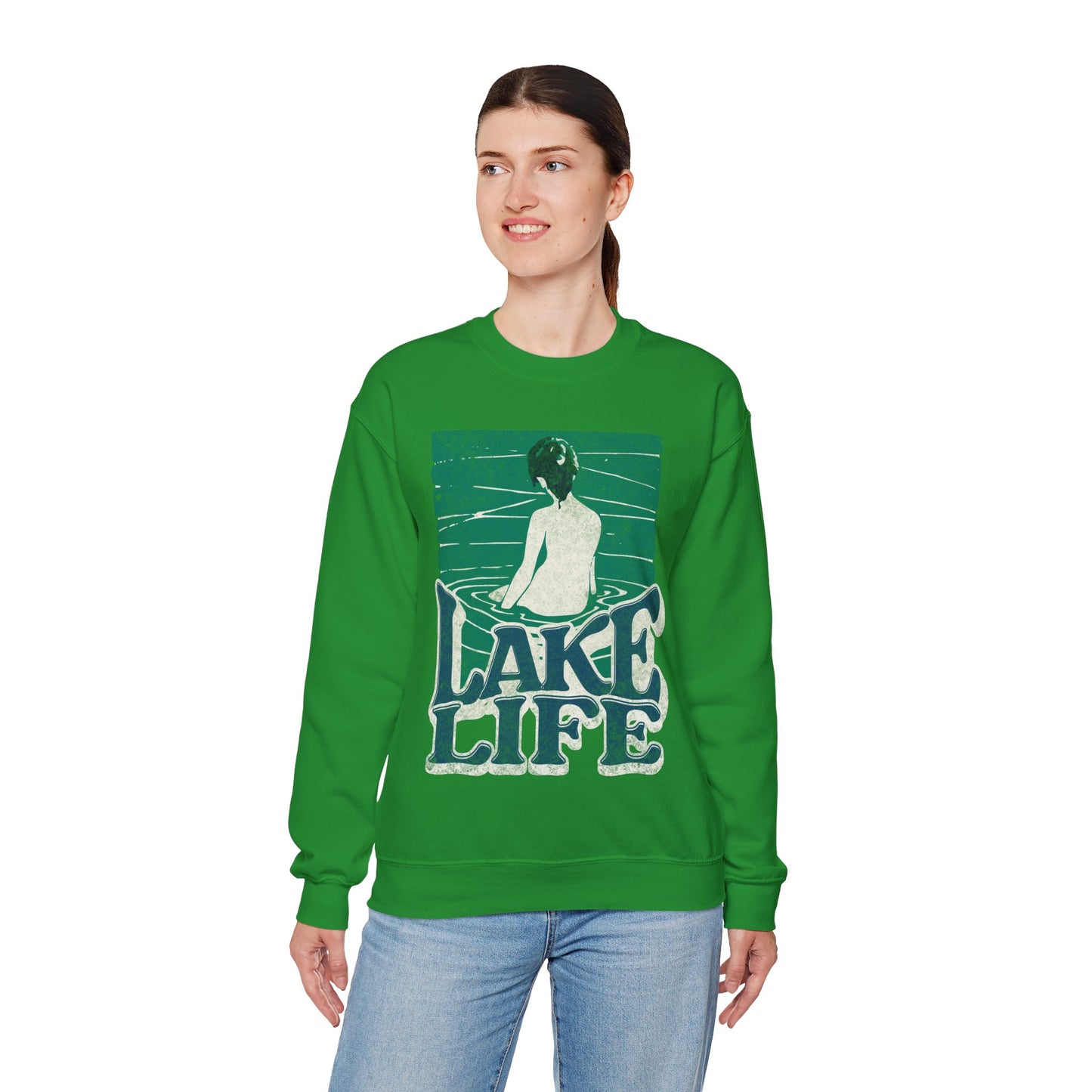 Lake Life Unisex Crewneck Sweatshirt, Cozy Relaxation Apparel, Lakeside Vibes