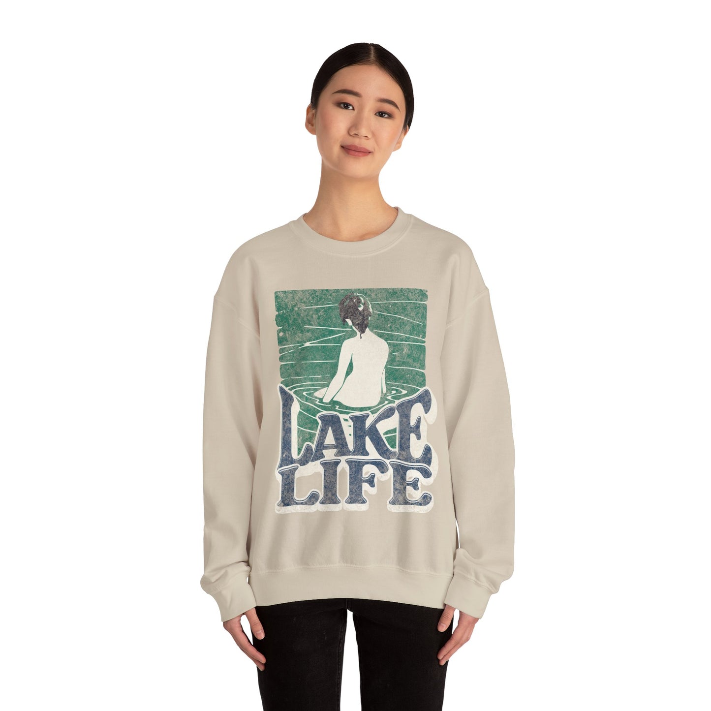 Lake Life Unisex Crewneck Sweatshirt, Cozy Relaxation Apparel, Lakeside Vibes