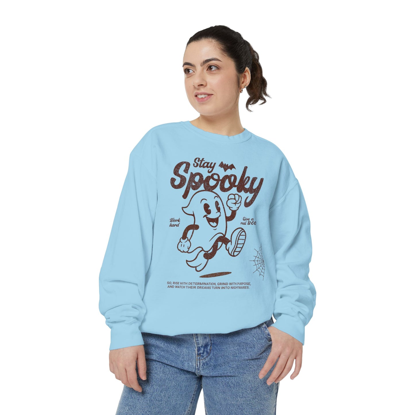Spooky Ghost Unisex Sweatshirt, Cozy Halloween Apparel, Fall Fashion, Casual Gift, Youthful Style, Stay Spooky Design