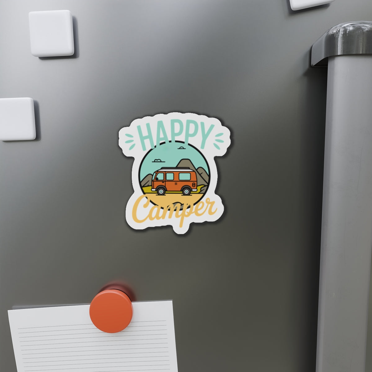 Copy of Happy Camper Die-Cut Magnets - Perfect for RV Lovers, Travel Enthusiasts, Cute Home Decor, Gifts for Him/Her, Adventure Theme