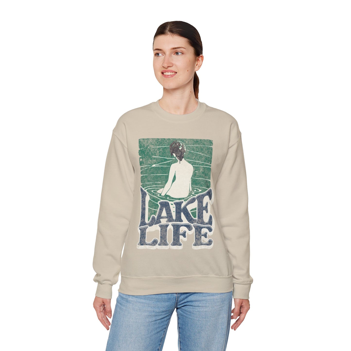 Lake Life Unisex Crewneck Sweatshirt, Cozy Relaxation Apparel, Lakeside Vibes