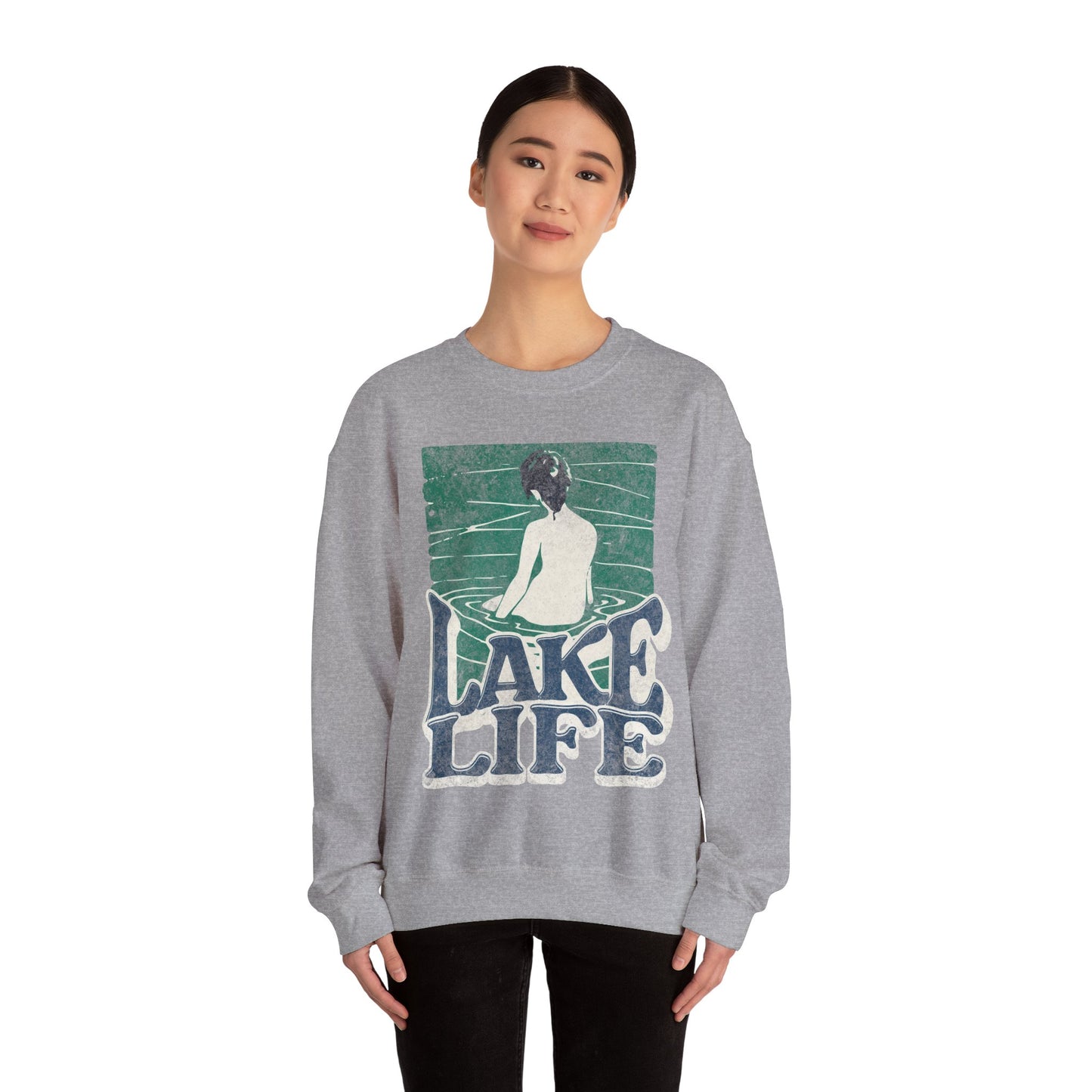 Lake Life Unisex Crewneck Sweatshirt, Cozy Relaxation Apparel, Lakeside Vibes