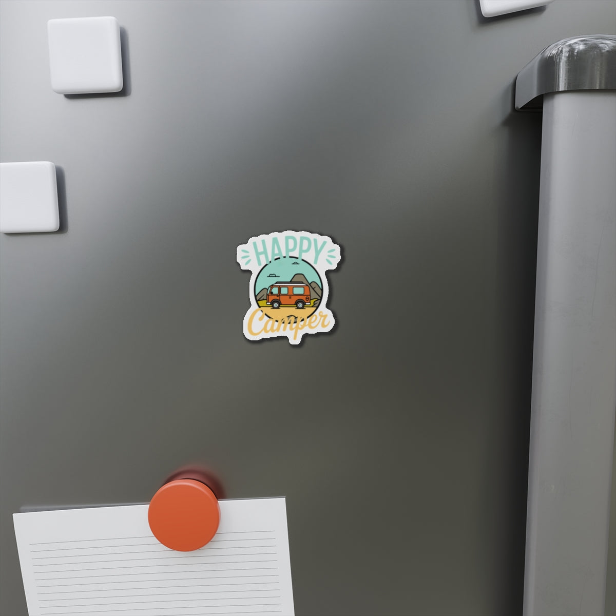 Copy of Happy Camper Die-Cut Magnets - Perfect for RV Lovers, Travel Enthusiasts, Cute Home Decor, Gifts for Him/Her, Adventure Theme