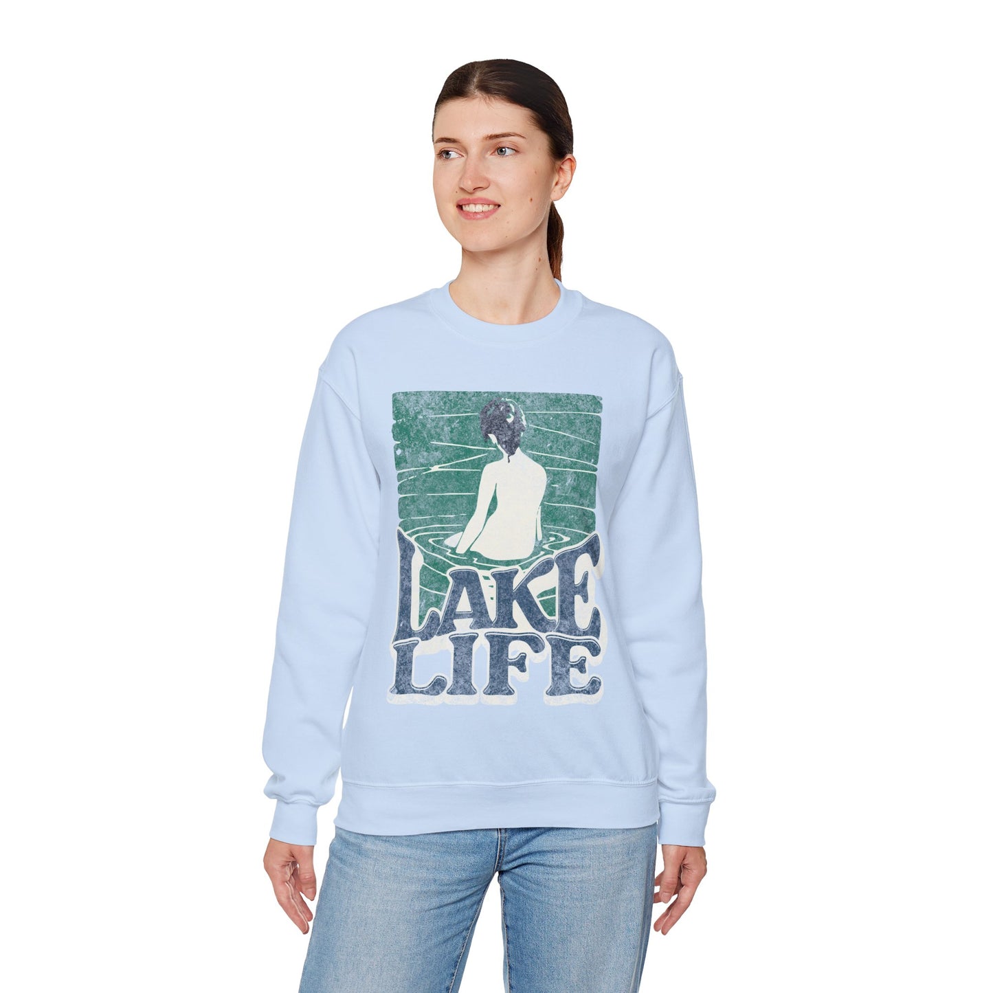 Lake Life Unisex Crewneck Sweatshirt, Cozy Relaxation Apparel, Lakeside Vibes