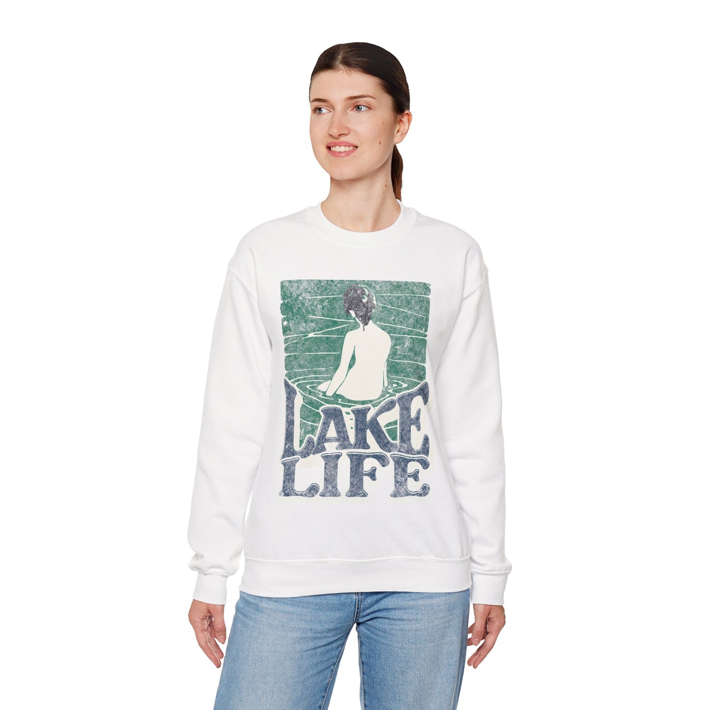 Lake Life Unisex Crewneck Sweatshirt, Cozy Relaxation Apparel, Lakeside Vibes