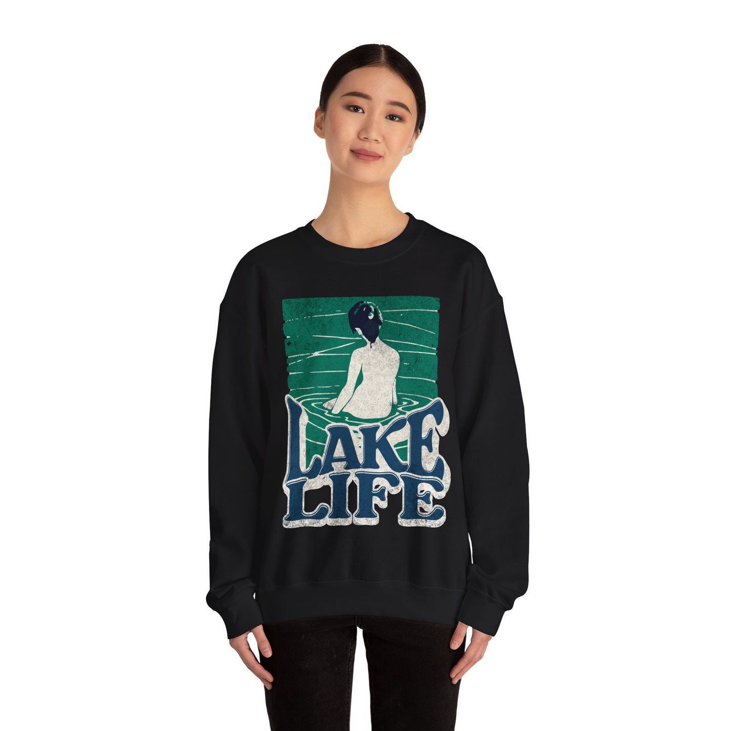 Lake Life Unisex Crewneck Sweatshirt, Cozy Relaxation Apparel, Lakeside Vibes