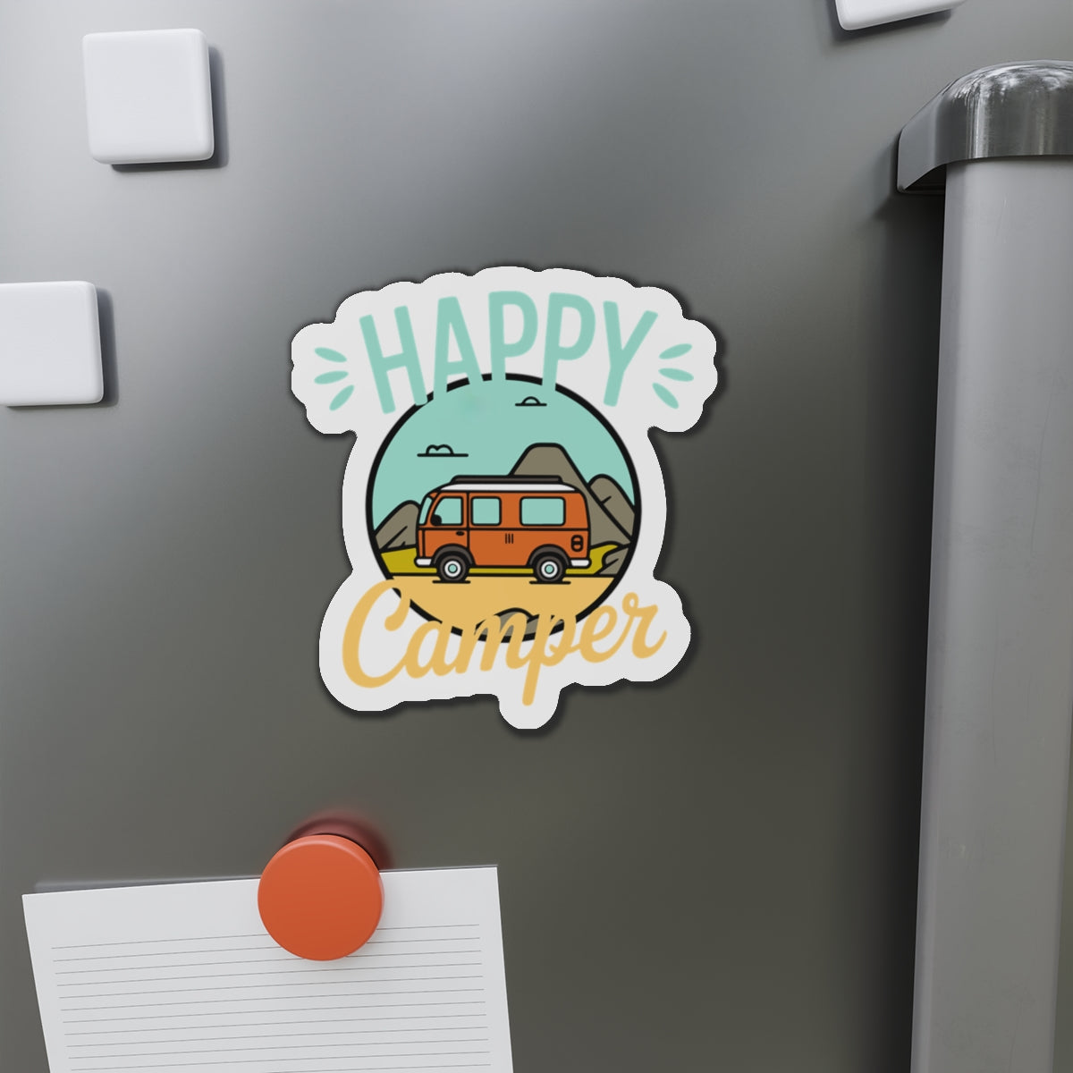 Copy of Happy Camper Die-Cut Magnets - Perfect for RV Lovers, Travel Enthusiasts, Cute Home Decor, Gifts for Him/Her, Adventure Theme