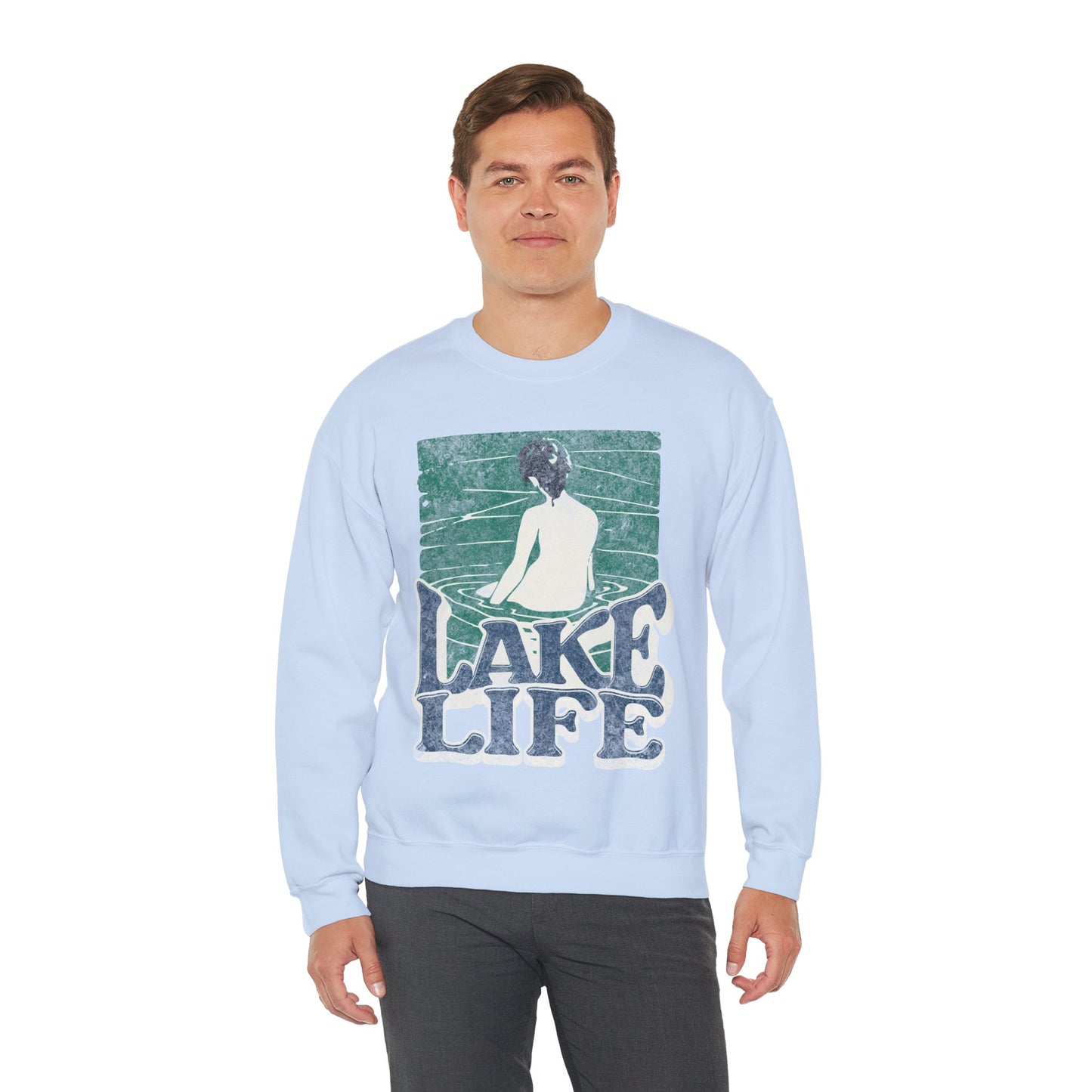Lake Life Unisex Crewneck Sweatshirt, Cozy Relaxation Apparel, Lakeside Vibes