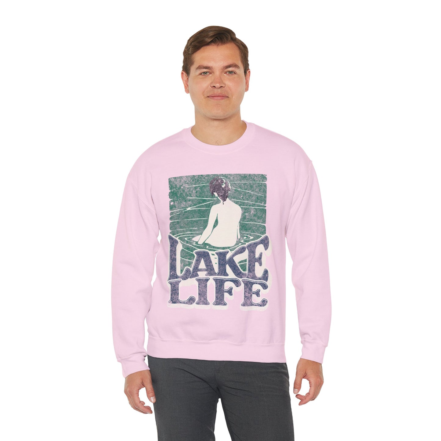 Lake Life Unisex Crewneck Sweatshirt, Cozy Relaxation Apparel, Lakeside Vibes