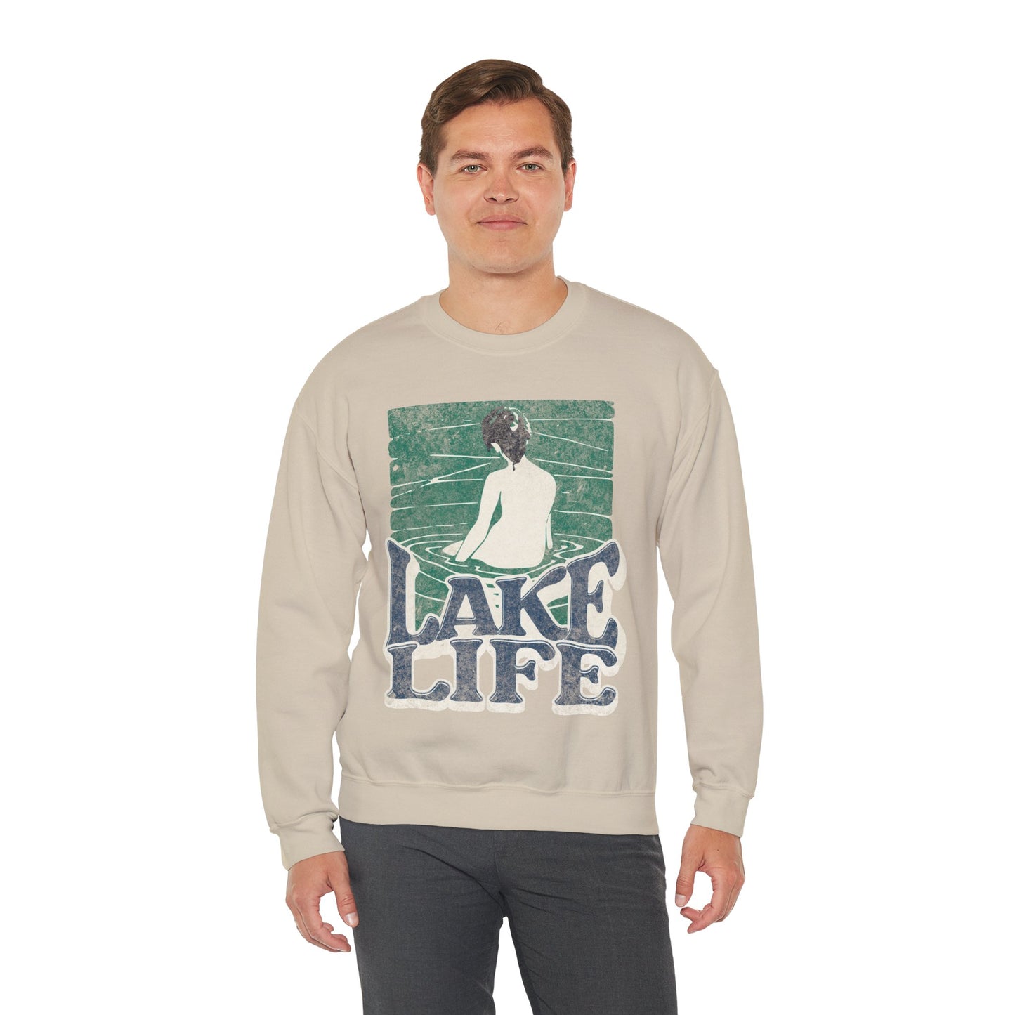 Lake Life Unisex Crewneck Sweatshirt, Cozy Relaxation Apparel, Lakeside Vibes