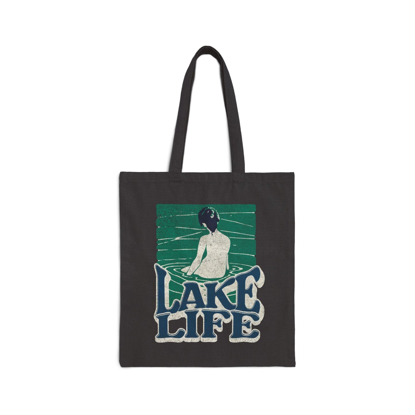 Lake Life Cotton Canvas Tote Bag | Eco-Friendly Beach Bag, Summer Accessory, Gift for Nature Lovers, Reusable Shopping Tote