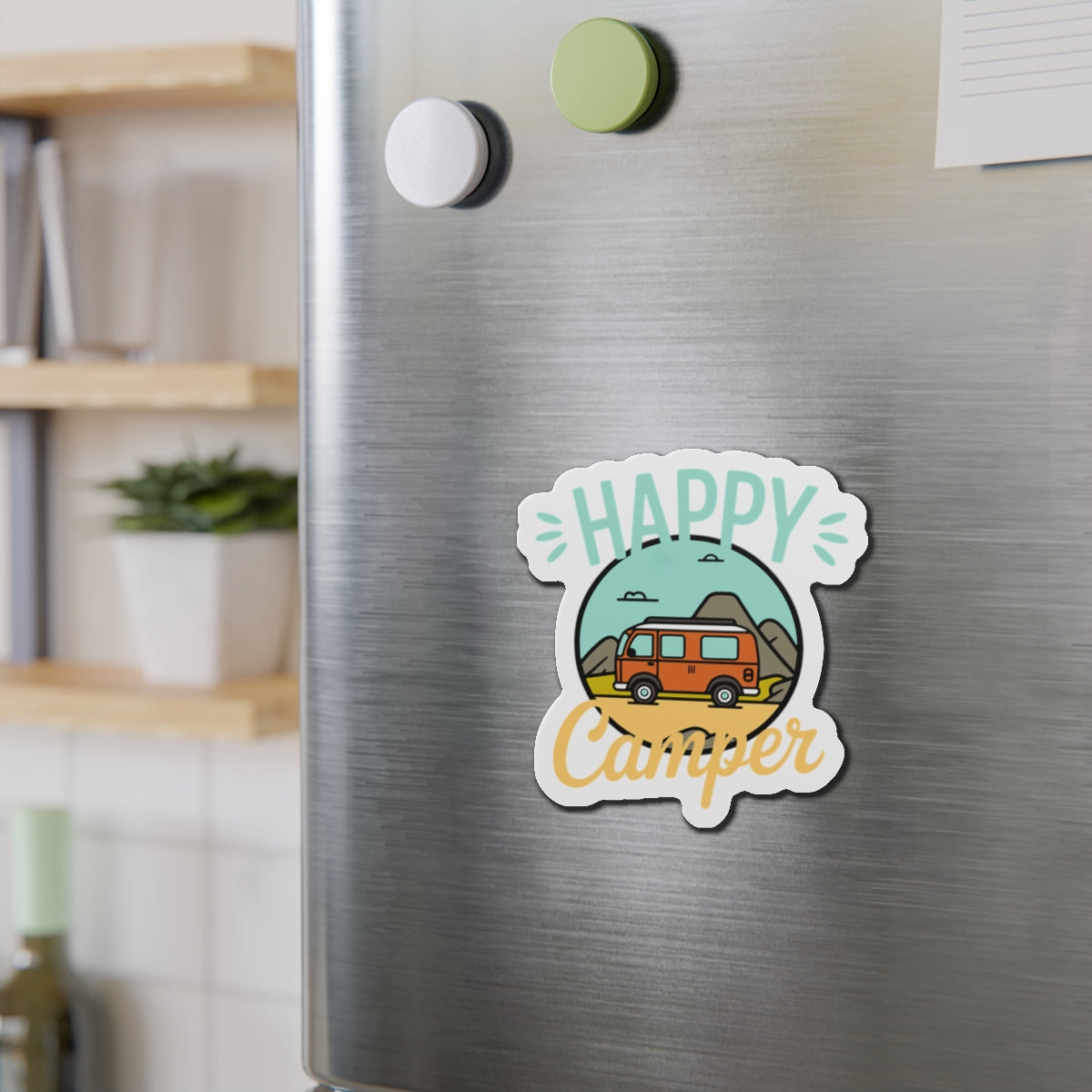 Copy of Happy Camper Die-Cut Magnets - Perfect for RV Lovers, Travel Enthusiasts, Cute Home Decor, Gifts for Him/Her, Adventure Theme