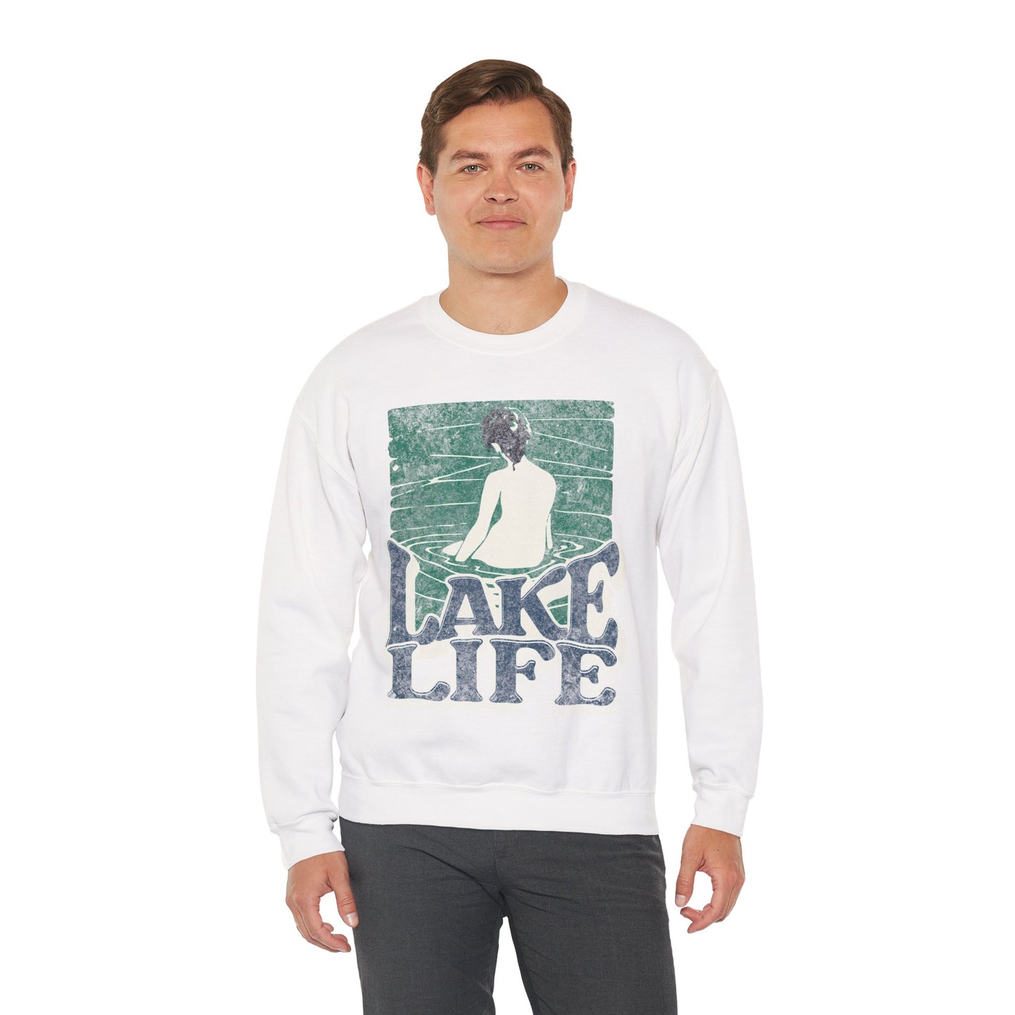 Lake Life Unisex Crewneck Sweatshirt, Cozy Relaxation Apparel, Lakeside Vibes