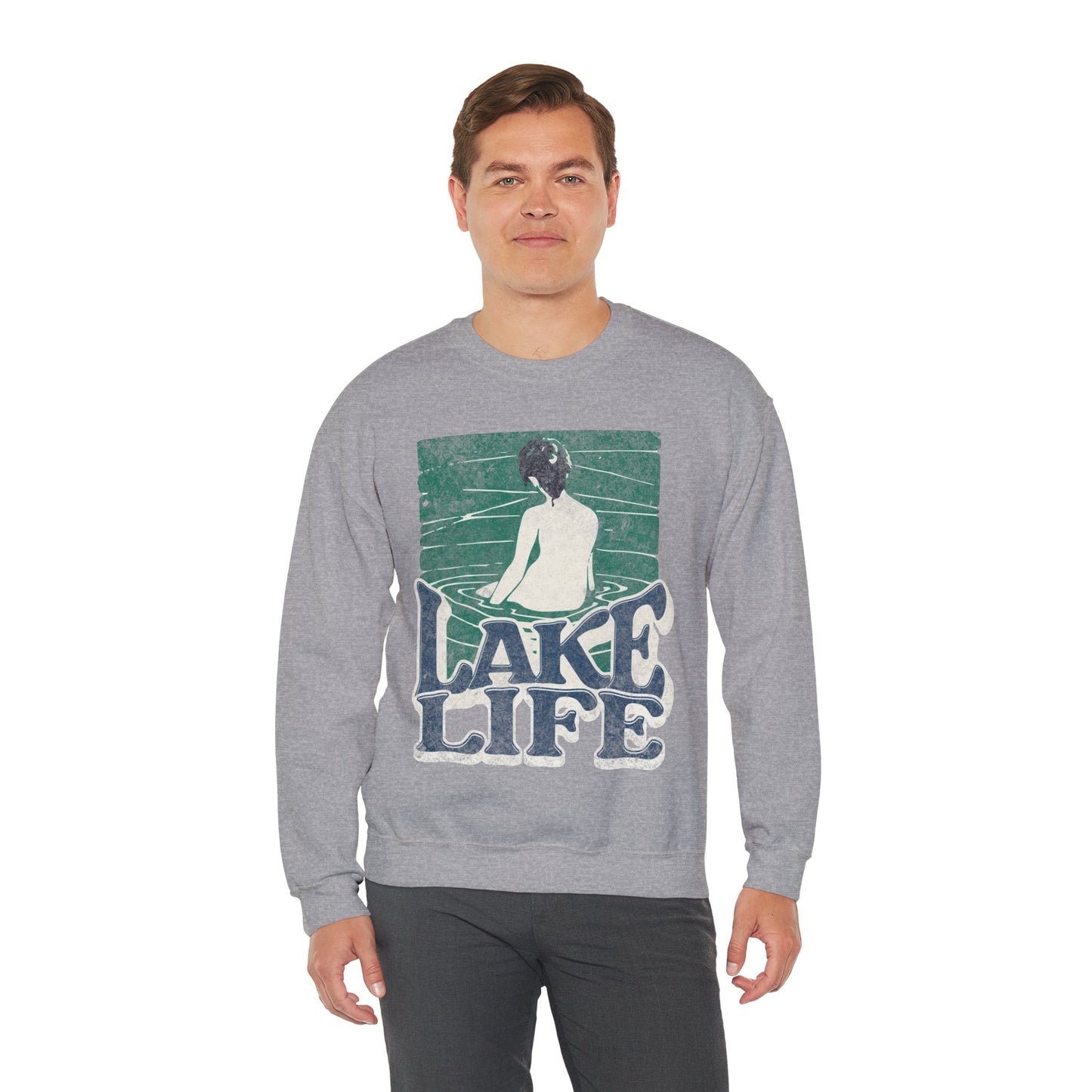 Lake Life Unisex Crewneck Sweatshirt, Cozy Relaxation Apparel, Lakeside Vibes