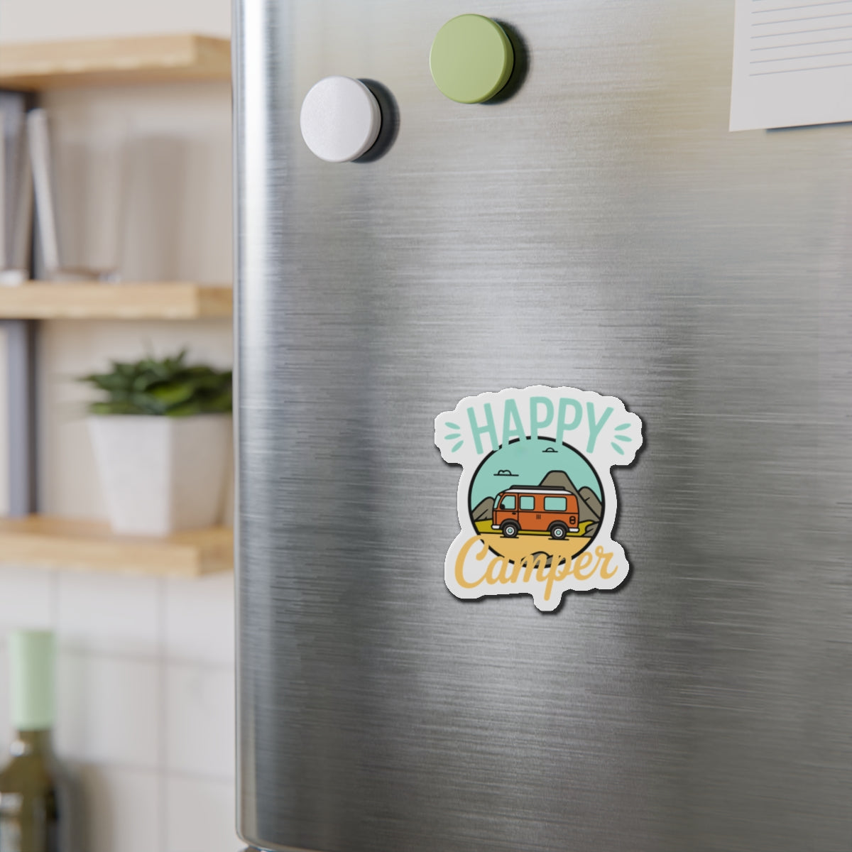 Copy of Happy Camper Die-Cut Magnets - Perfect for RV Lovers, Travel Enthusiasts, Cute Home Decor, Gifts for Him/Her, Adventure Theme