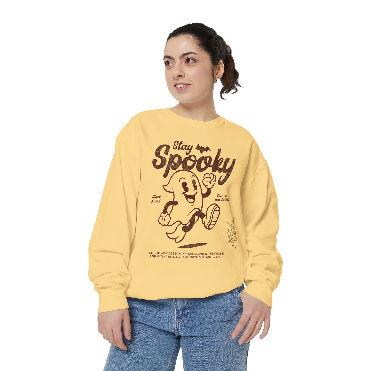 Spooky Ghost Unisex Sweatshirt, Cozy Halloween Apparel, Fall Fashion, Casual Gift, Youthful Style, Stay Spooky Design