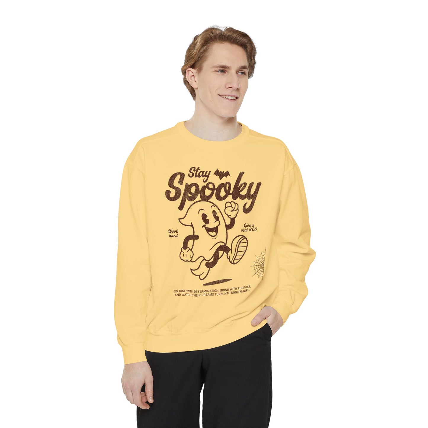 Spooky Ghost Unisex Sweatshirt, Cozy Halloween Apparel, Fall Fashion, Casual Gift, Youthful Style, Stay Spooky Design