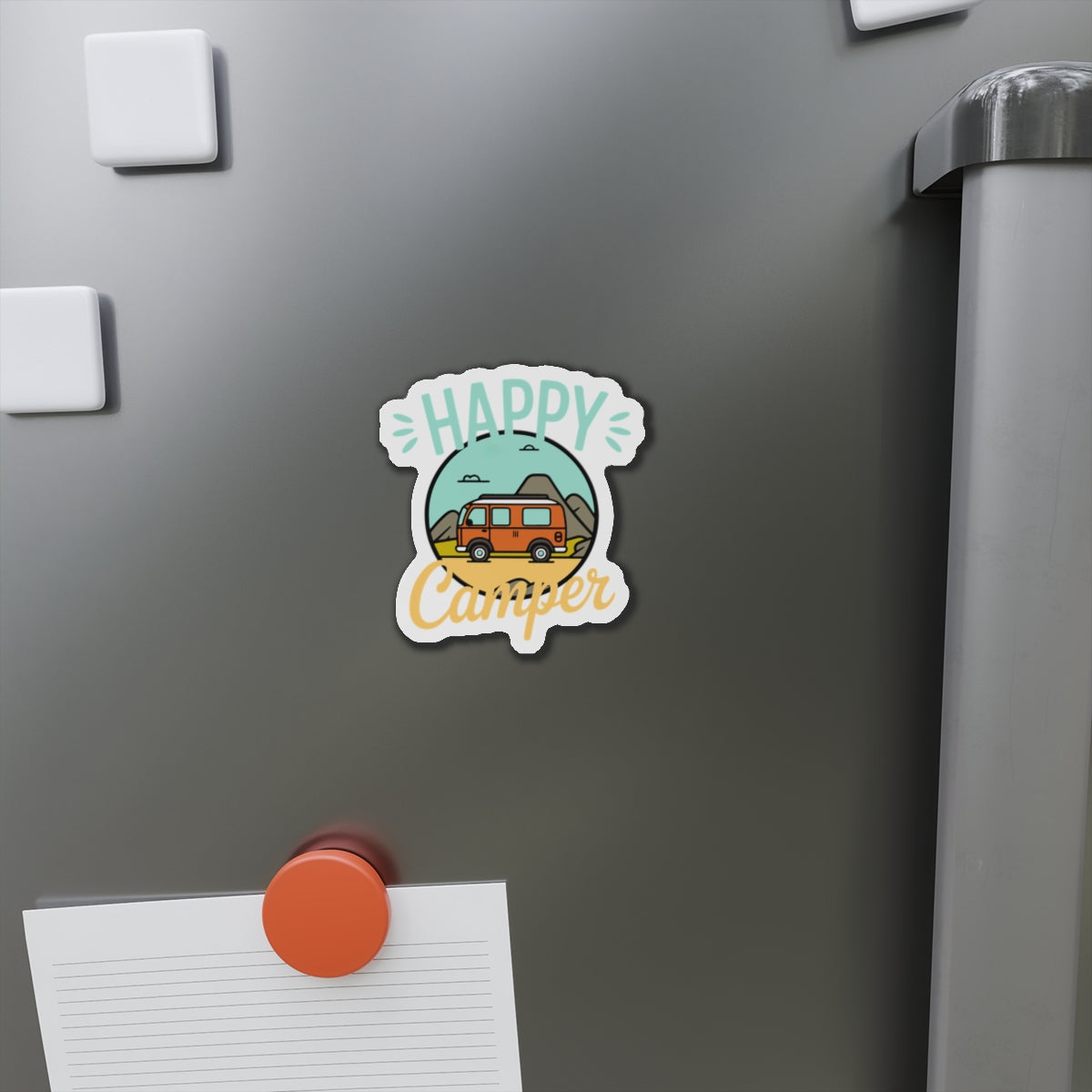 Copy of Happy Camper Die-Cut Magnets - Perfect for RV Lovers, Travel Enthusiasts, Cute Home Decor, Gifts for Him/Her, Adventure Theme