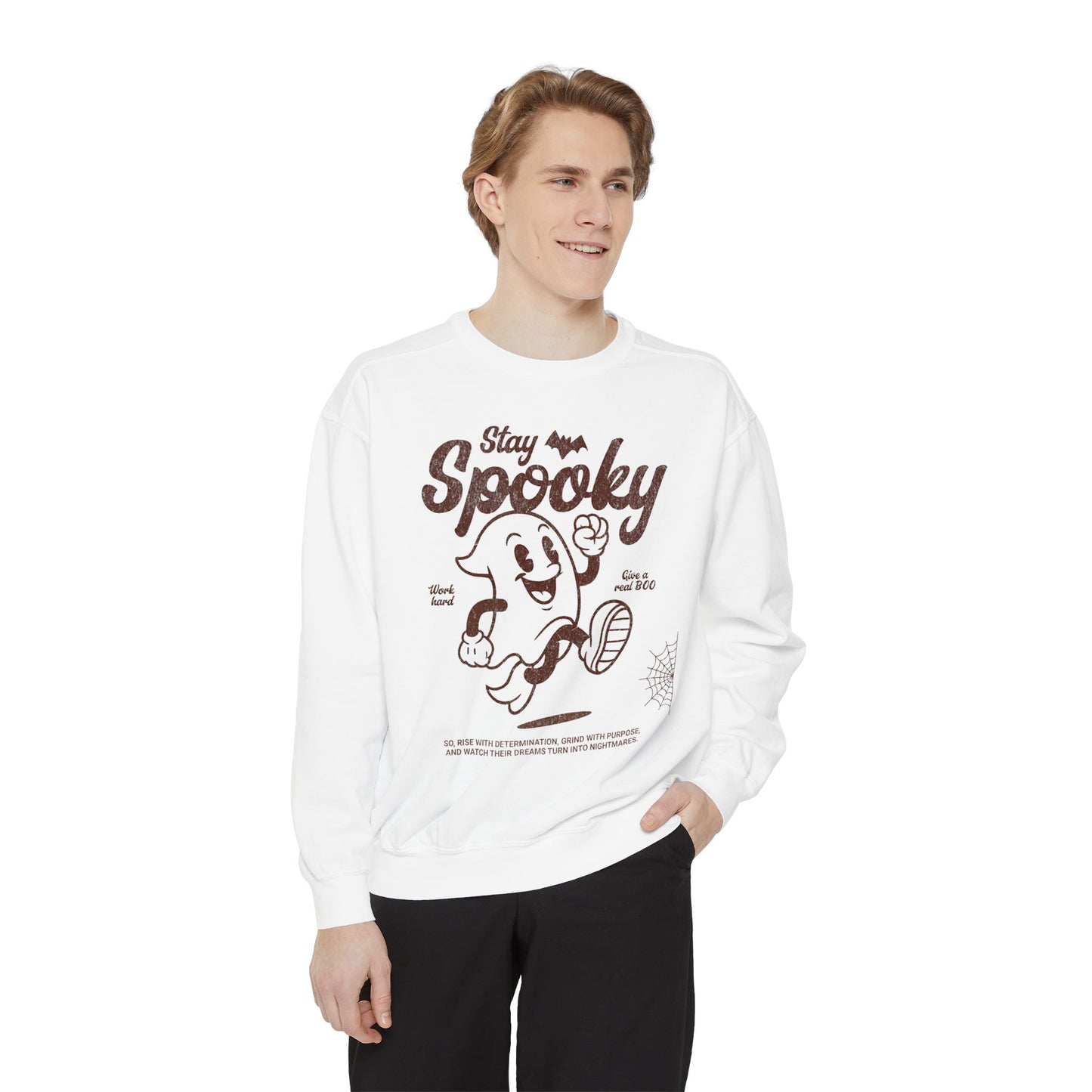 Spooky Ghost Unisex Sweatshirt, Cozy Halloween Apparel, Fall Fashion, Casual Gift, Youthful Style, Stay Spooky Design