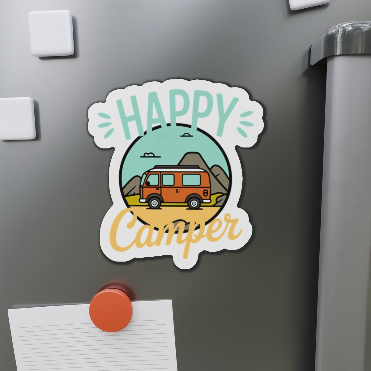 Copy of Happy Camper Die-Cut Magnets - Perfect for RV Lovers, Travel Enthusiasts, Cute Home Decor, Gifts for Him/Her, Adventure Theme