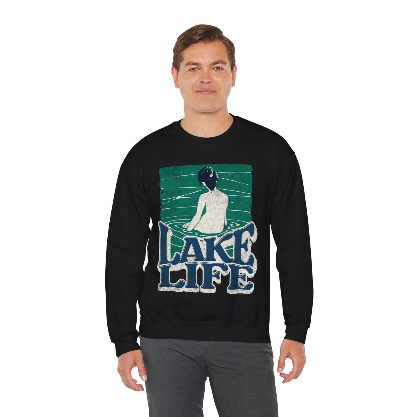 Lake Life Unisex Crewneck Sweatshirt, Cozy Relaxation Apparel, Lakeside Vibes