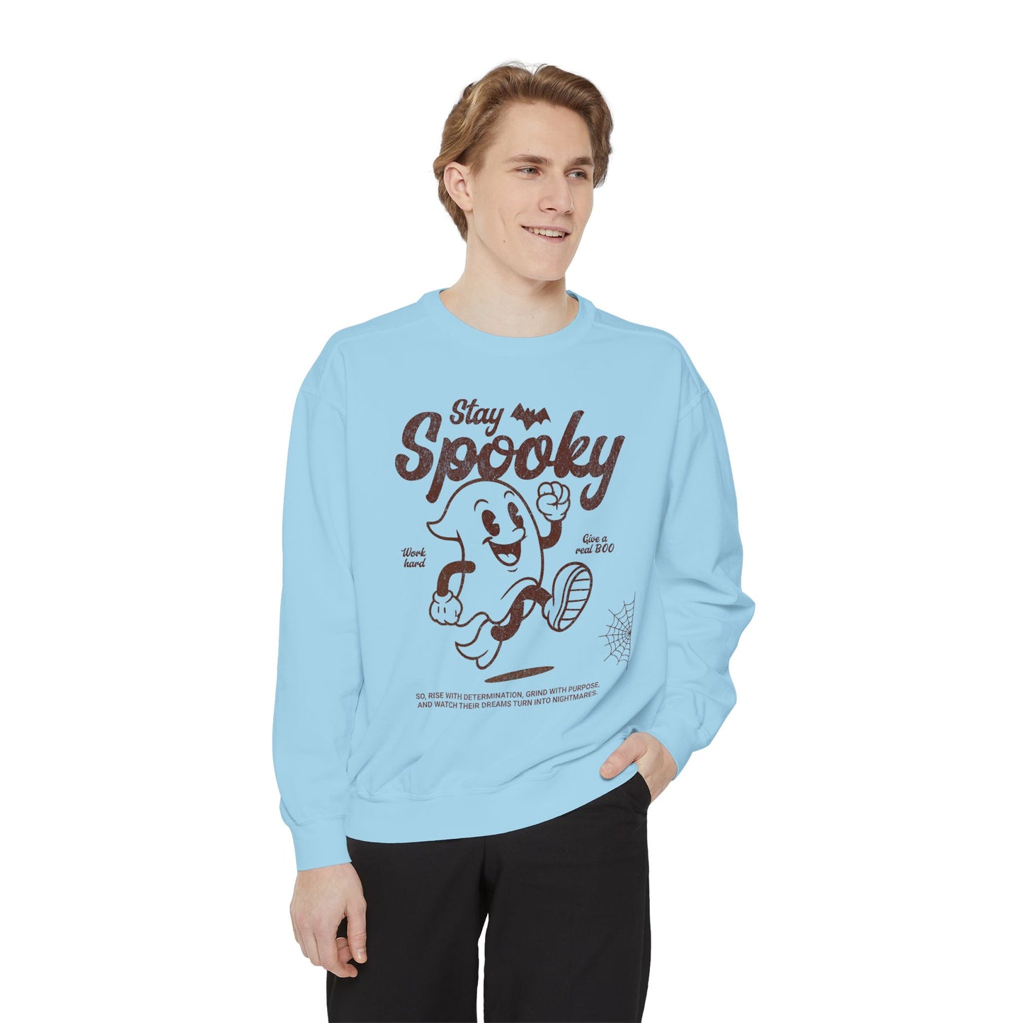 Spooky Ghost Unisex Sweatshirt, Cozy Halloween Apparel, Fall Fashion, Casual Gift, Youthful Style, Stay Spooky Design